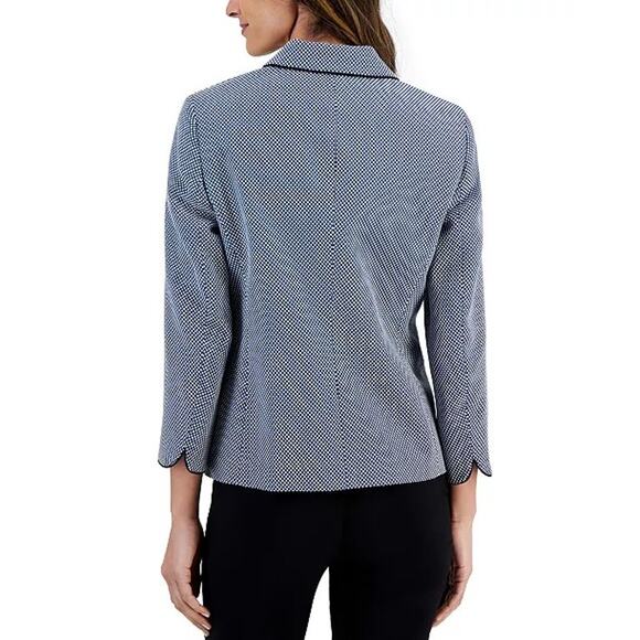 New Kasper Blue Pindot Jacquard Blazer Jacket $139 Size 6 - Picture 2 of 11